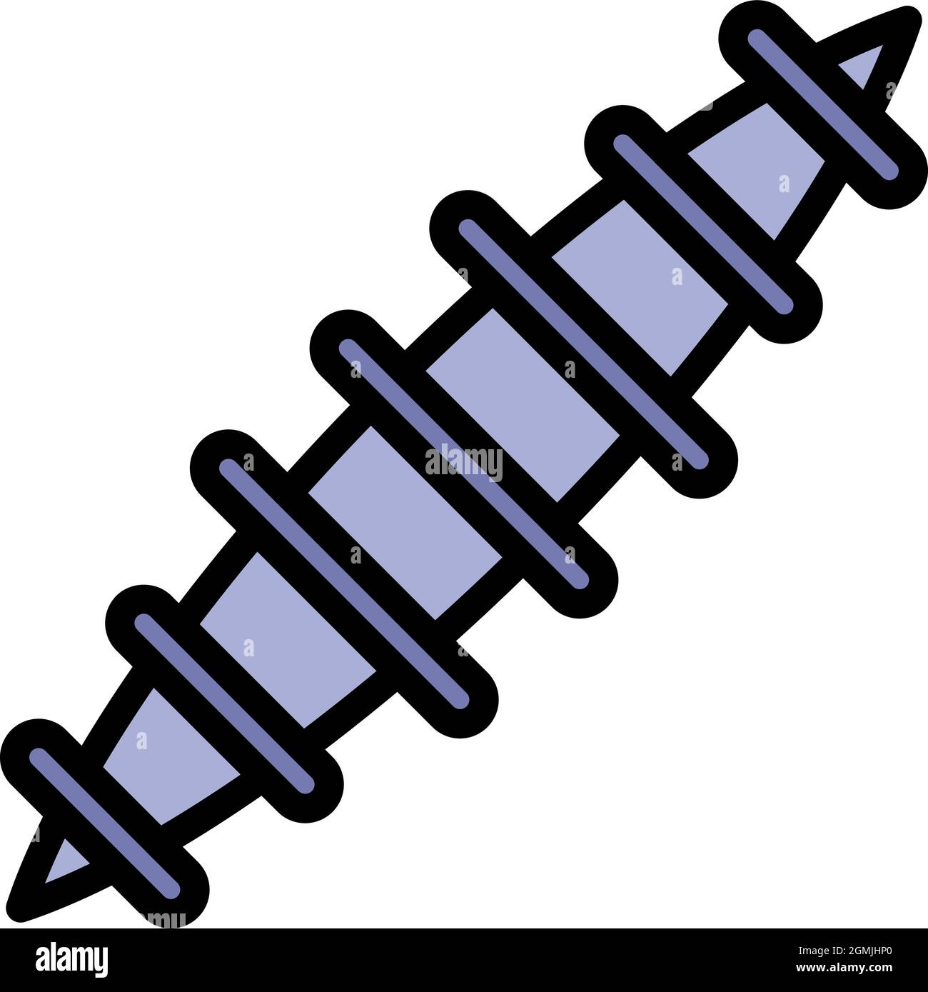 Plain suture icon. Outline plain suture vector icon color flat isolated ...