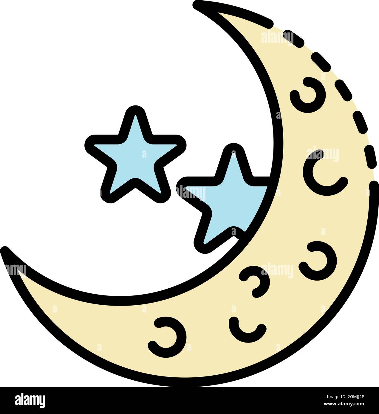 Flat Moon Icon 