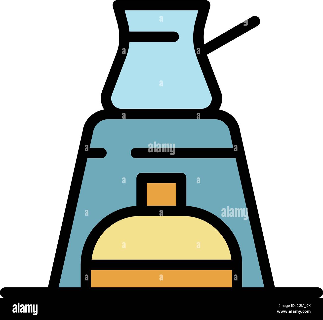 Boiling coffee pot icon. Outline boiling coffee pot vector icon color ...