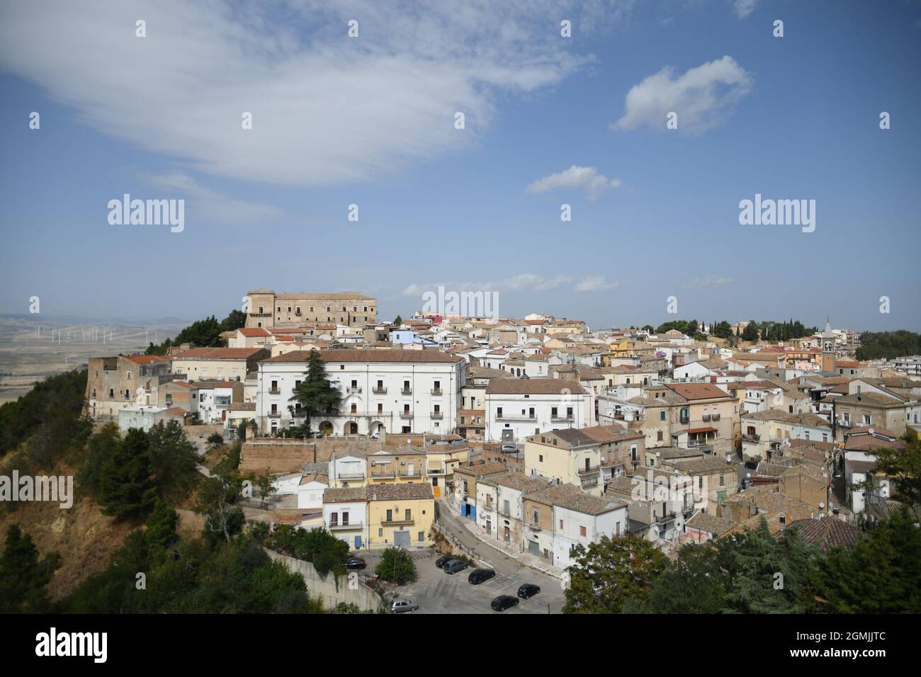 Panoramic view of Ascoli Satriano, an old town in the province of Foggia, Italy. Stock Photo