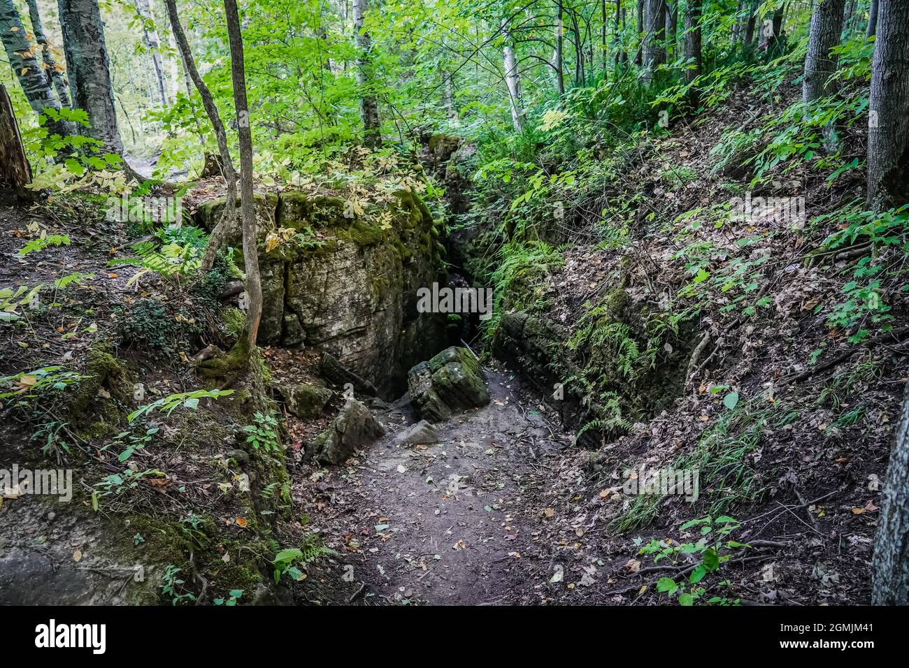 Singhampton cave and hiking trail in Ontario Canada is famous for