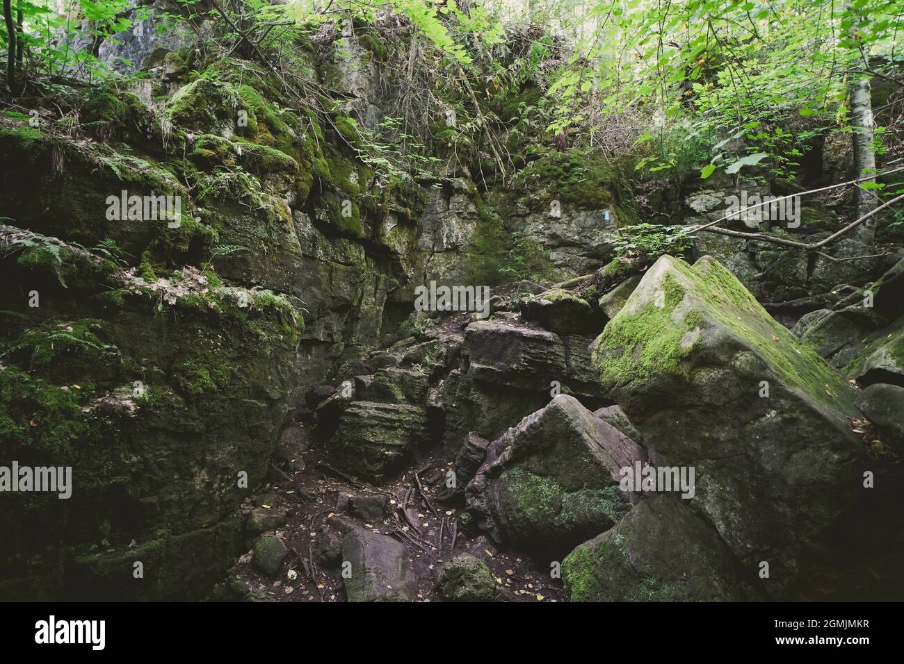 Singhampton cave and hiking trail in Ontario Canada is famous for