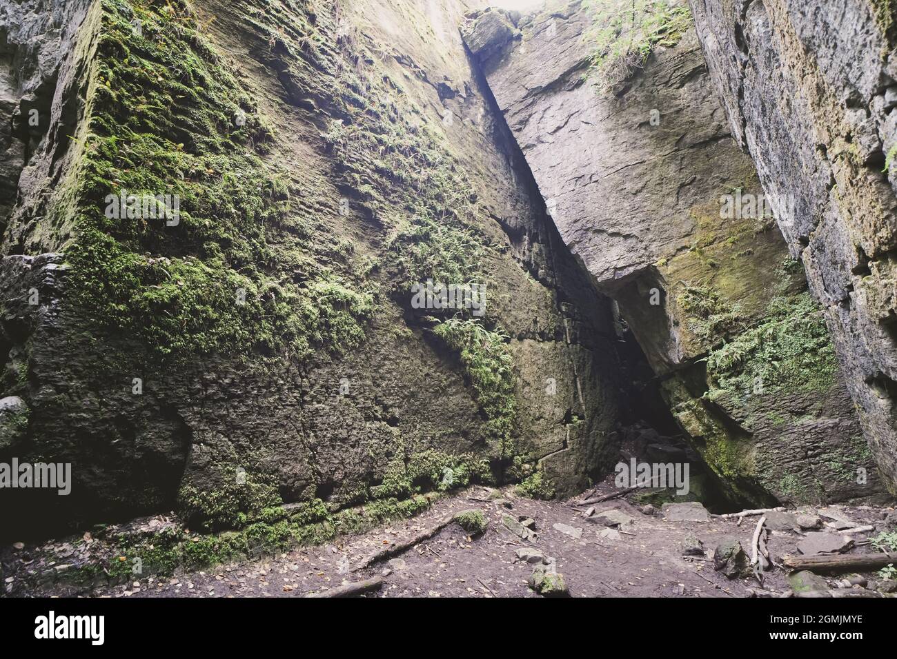 Singhampton cave and hiking trail in Ontario Canada is famous for