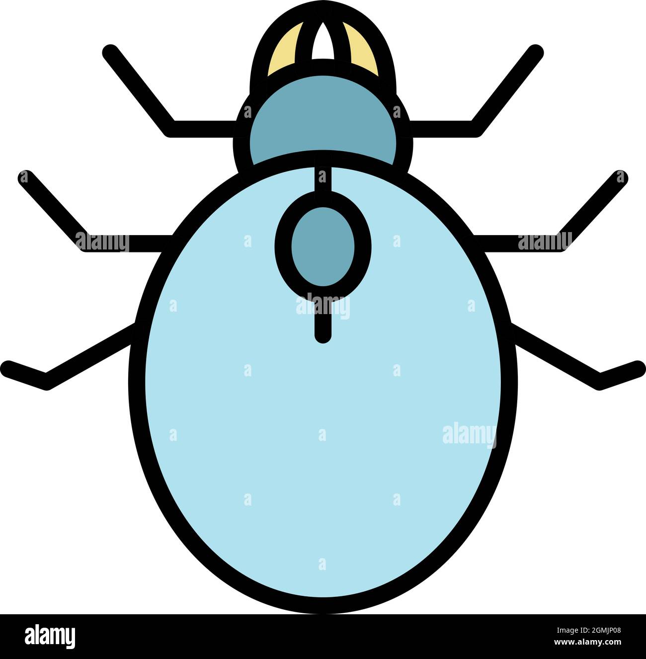 Insect mite icon. Outline insect mite vector icon color flat isolated ...
