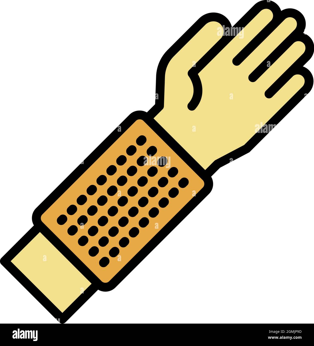 Anti mite glove icon. Outline anti mite glove vector icon color flat ...