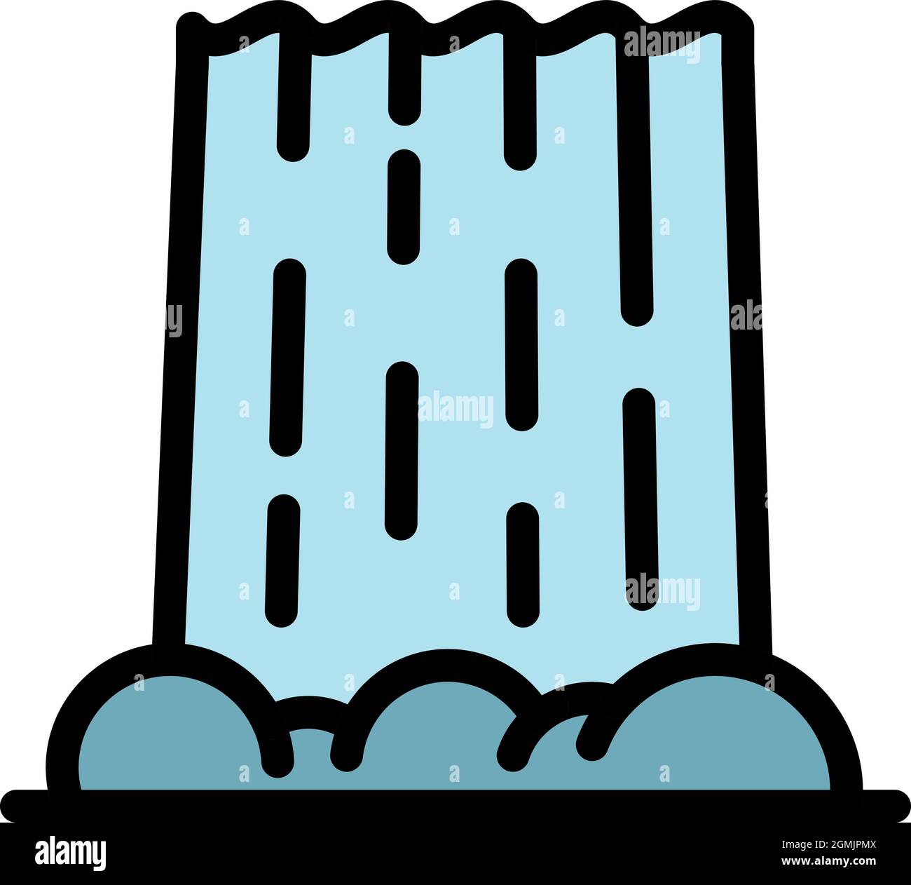 Nature waterfall icon. Outline nature waterfall vector icon color flat ...