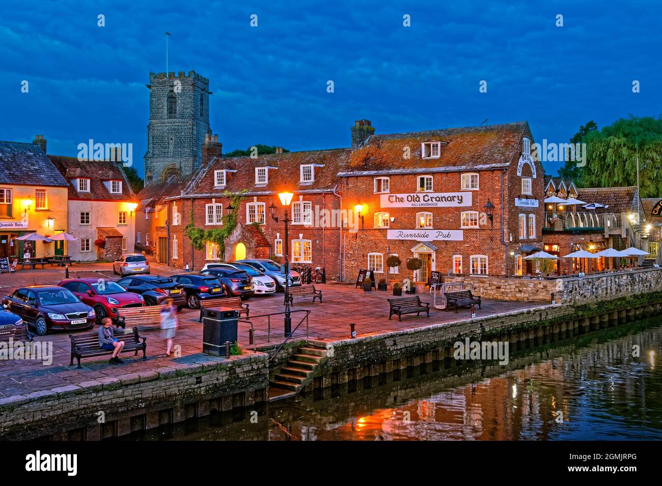 River Frome at Wareham Village, Isle of Purbeck, Dorset, England. Stock Photo