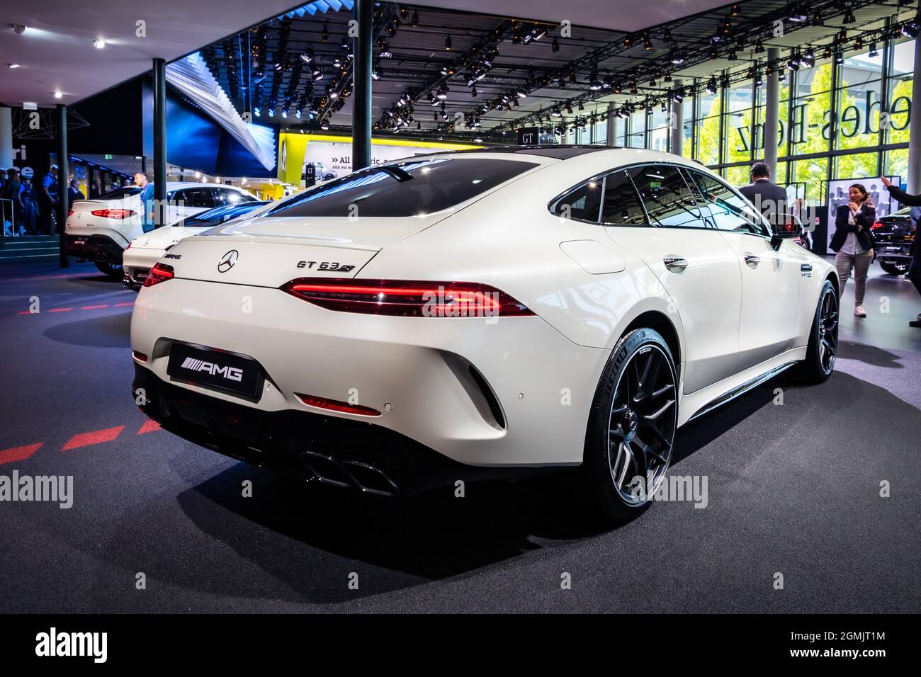 Mercedes-AMG GT 63S sports car showcased at the Frankfurt IAA Motor Show. Germany - September 10, 2019 Stock Photo