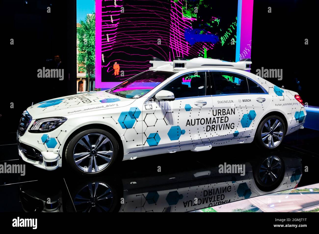 Mercedes Benz Urban Automated Driving test vehicle showcased at the Frankfurt IAA Motor Show. Germany - September 10, 2019 Stock Photo
