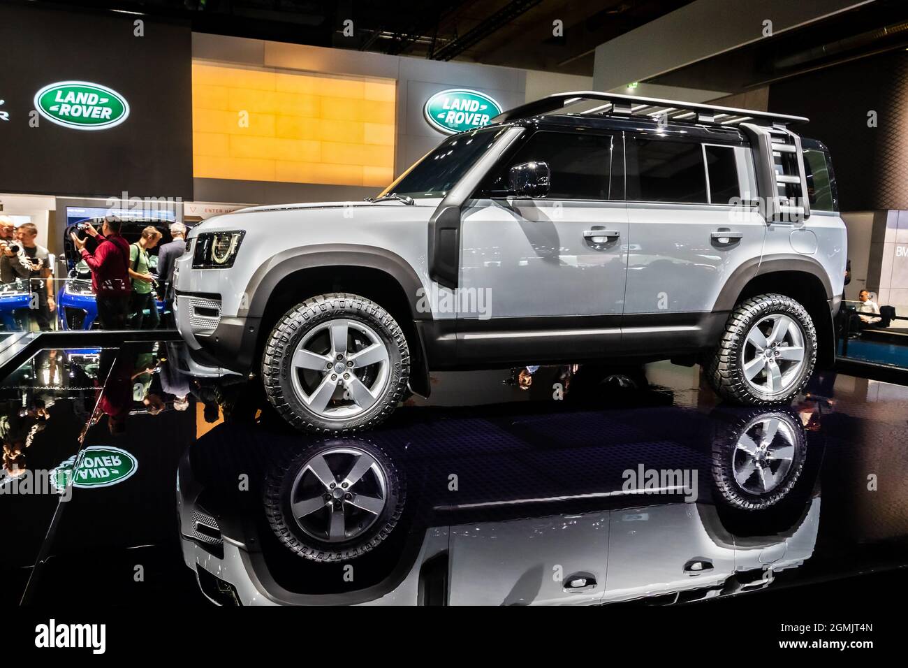 Land Rover Defender car showcased at the Frankfurt IAA Motor Show. Germany - September 10, 2019 Stock Photo