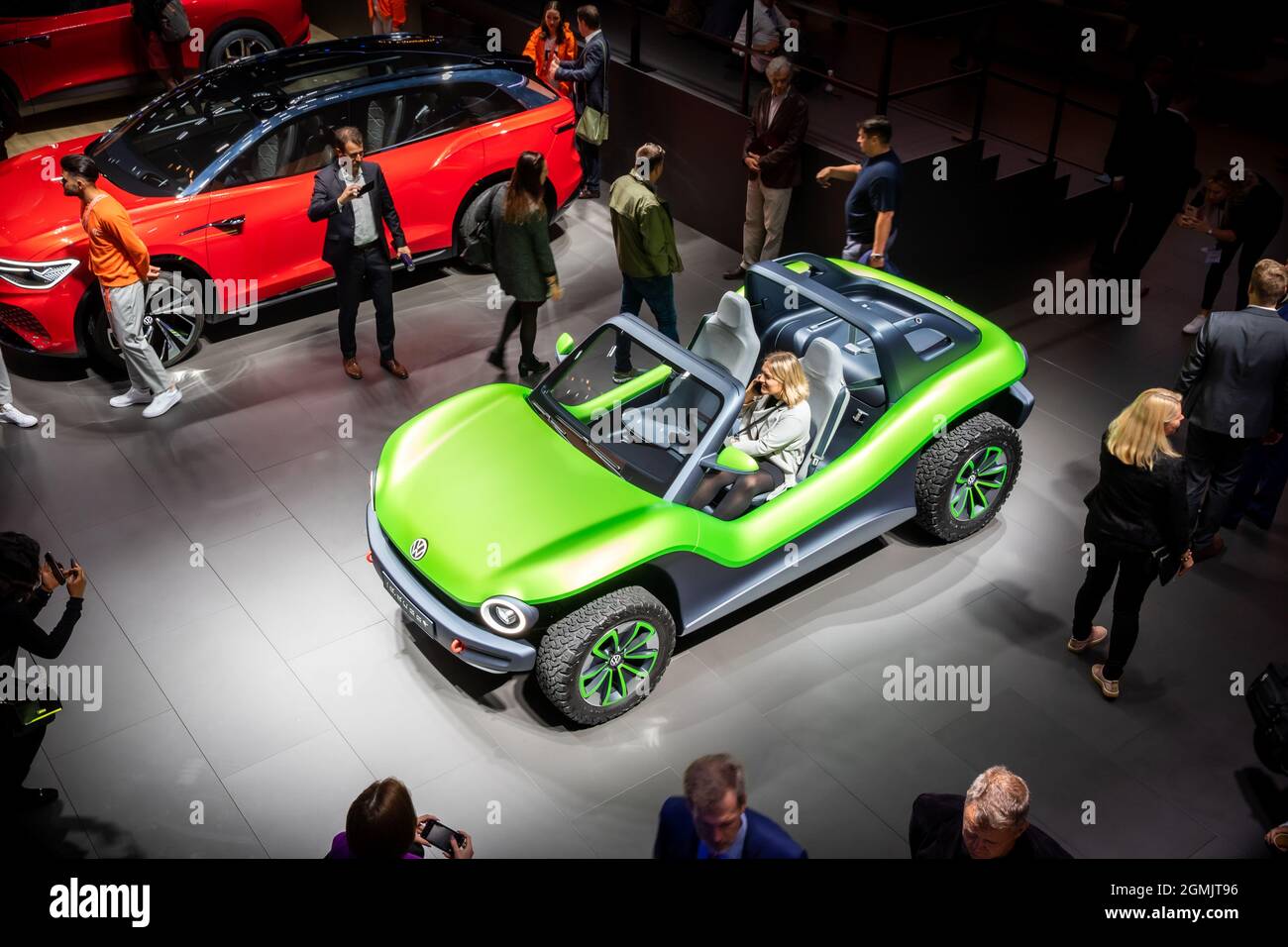 Volkswagen I.D. Buggy electric car showcased at the Frankfurt IAA Motor Show. Germany - September 10, 2019 Stock Photo