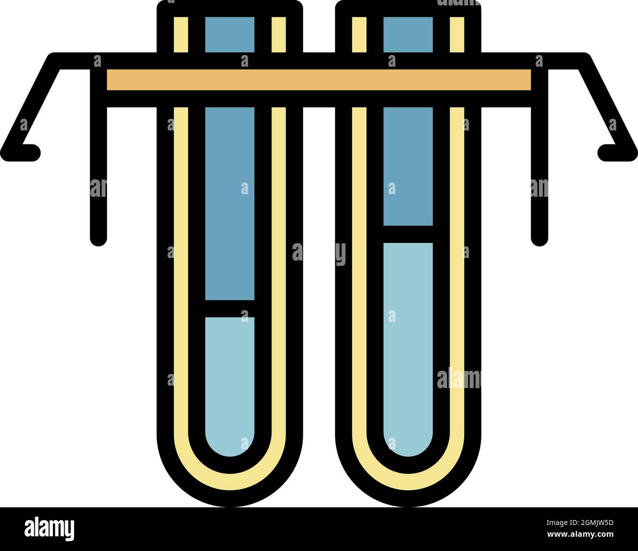 Test tubes in stand icon. Outline test tubes in stand vector icon color ...