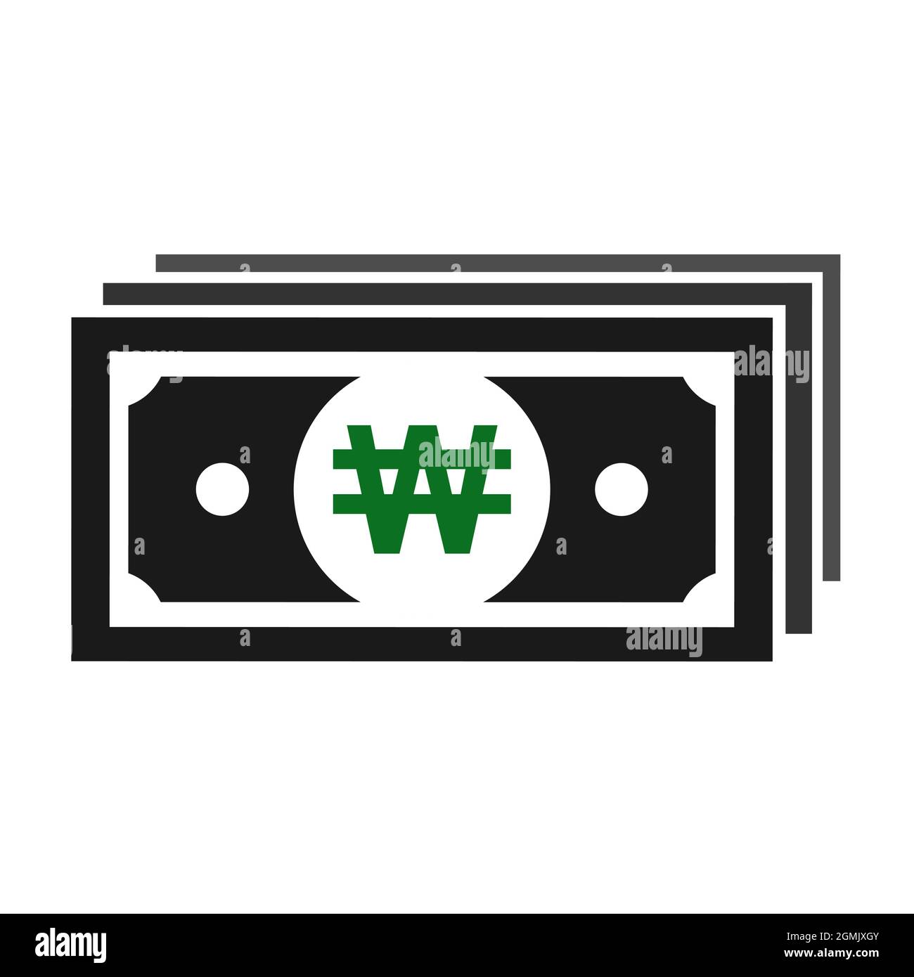 Won flat icon sign vector. Paper money symbol isolated on white ...