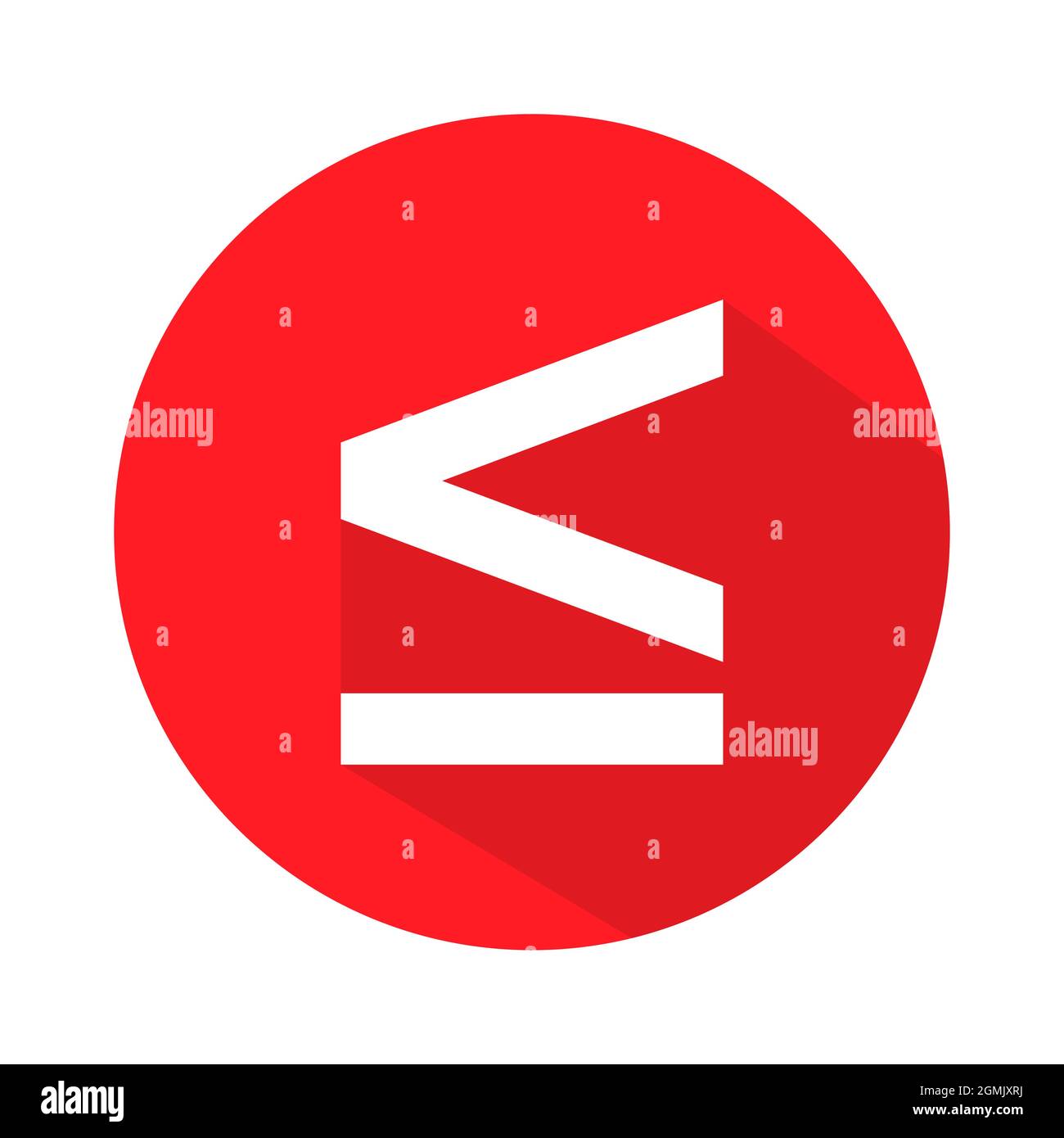 Less than or equal to mathematics symbol, education maths icon, web ...