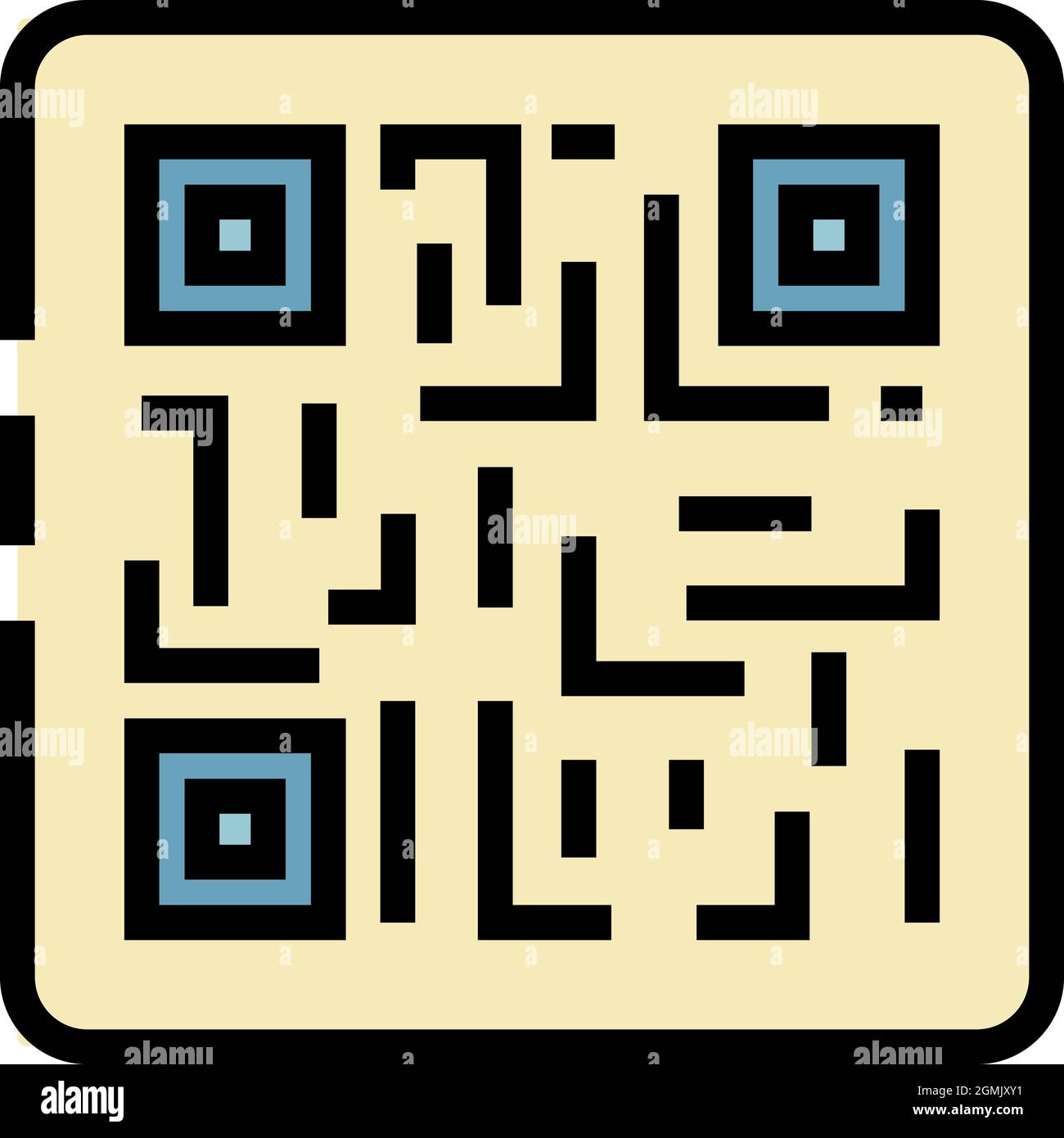 QR code in the frame icon. Outline QR code in the frame vector icon ...