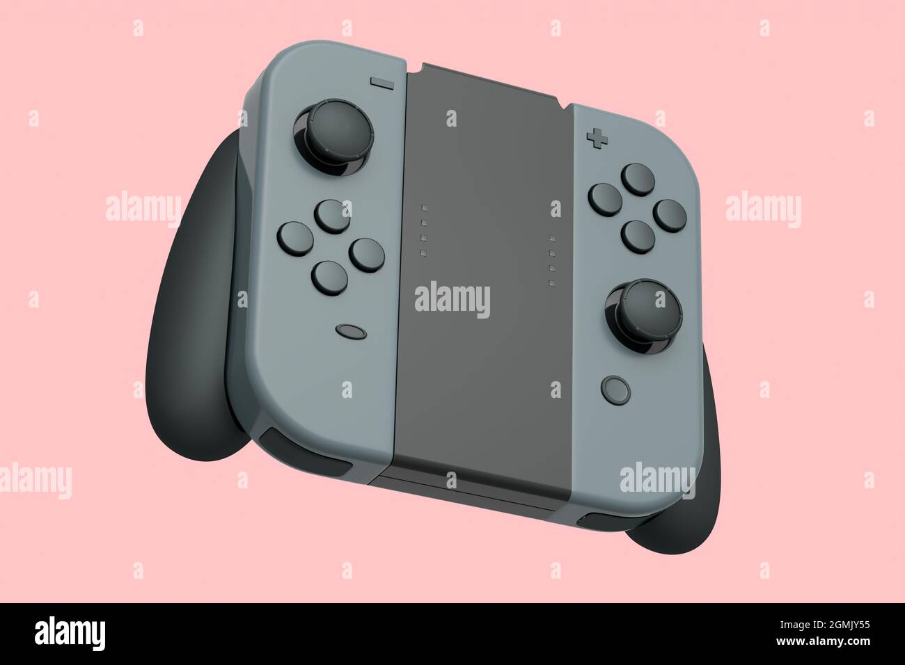 Portable black video game controllers attached to touch screen on pink  background. 3D rendering of gamepad for smartphone for online gaming Stock  Photo - Alamy