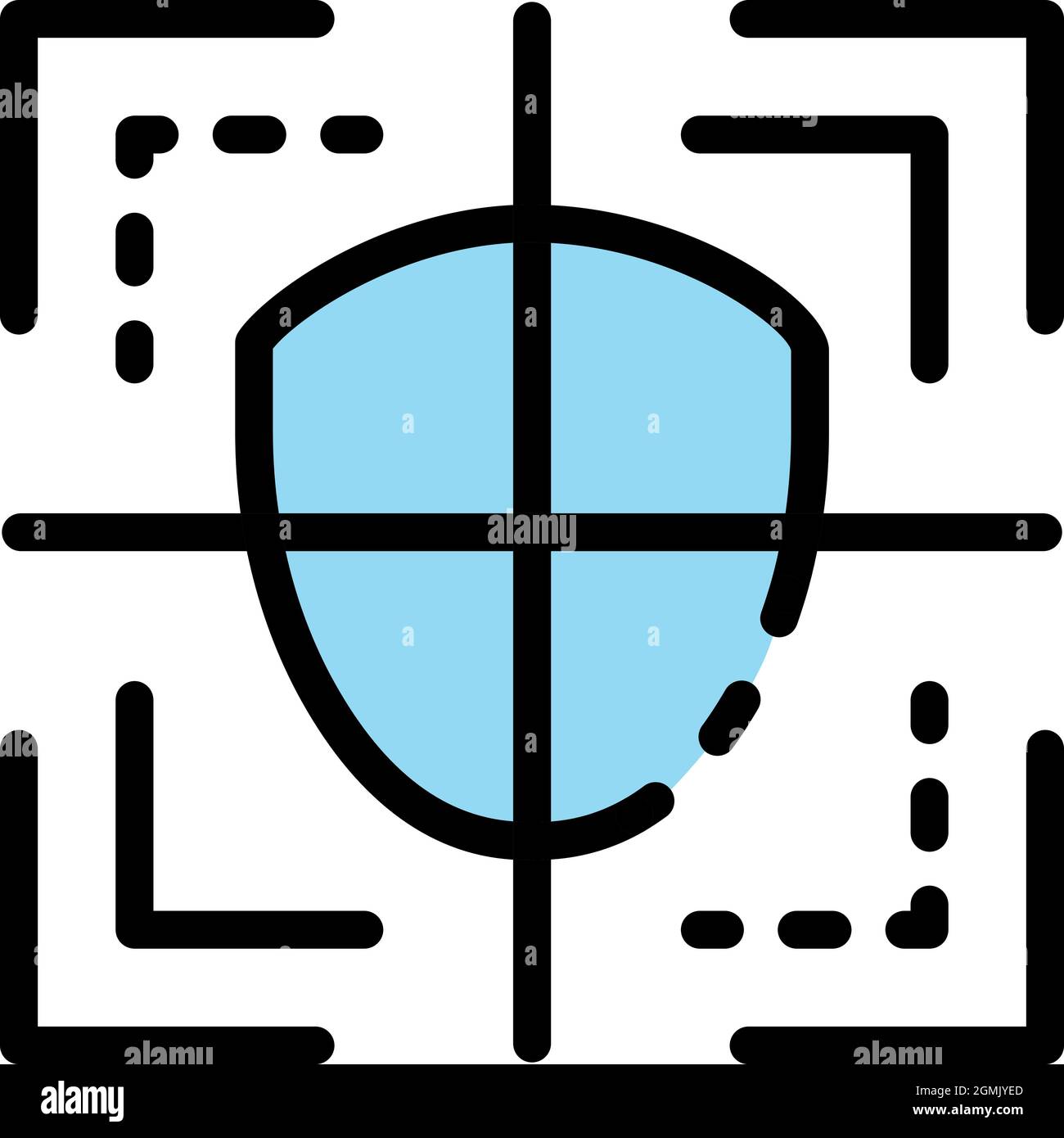 Face detection sight icon. Outline face detection sight vector icon color flat isolated Stock Vector