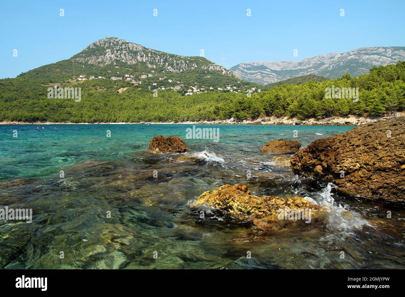 Maljevik bay and beach in Sutomore, Bar, Montenegro. Stock Photo