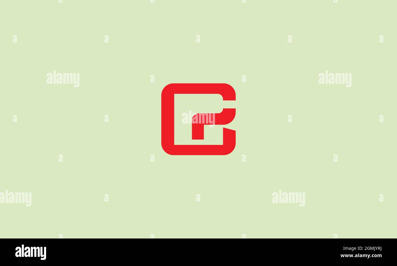 LETTERS CP OR PC LOGO DESIGN WITH NEGATIVE SPACE EFFECT Stock Vector