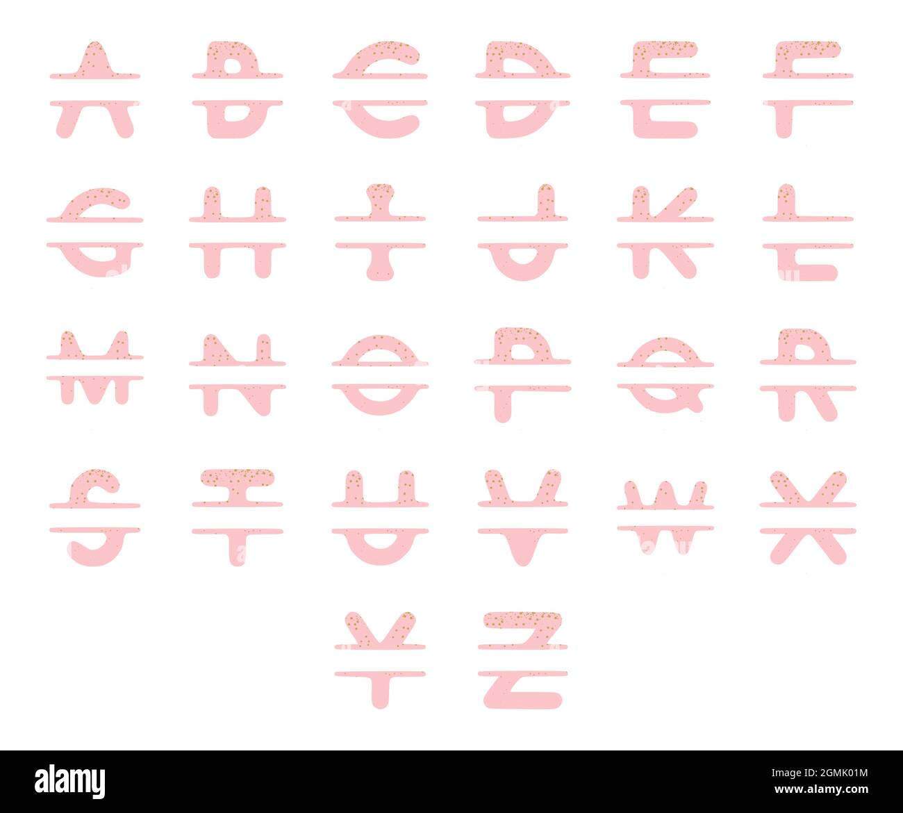 Girl Letters Girly letters name monogram set. Vector typography flat design Stock ...