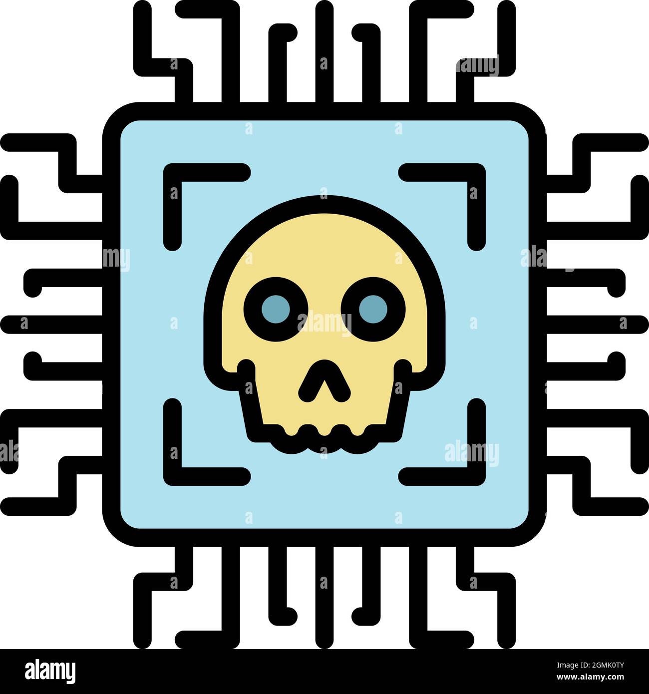 Malicious technologies icon. Outline malicious technologies vector icon color flat isolated Stock Vector