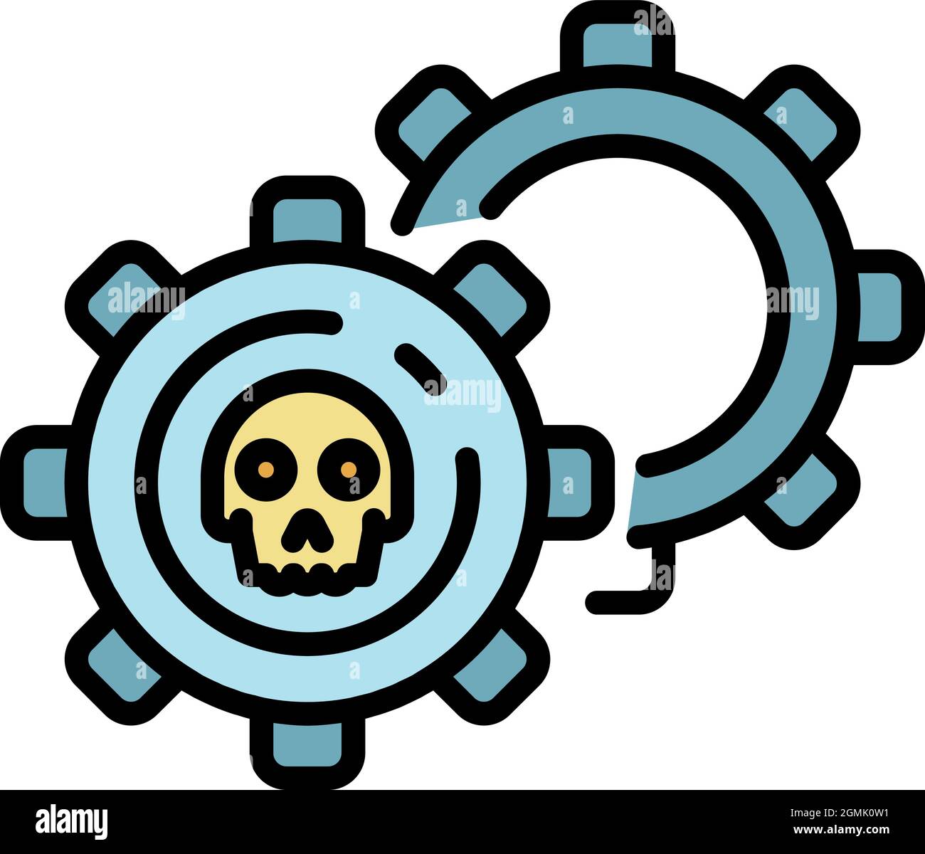 Malicious mechanism icon. Outline malicious mechanism vector icon color ...
