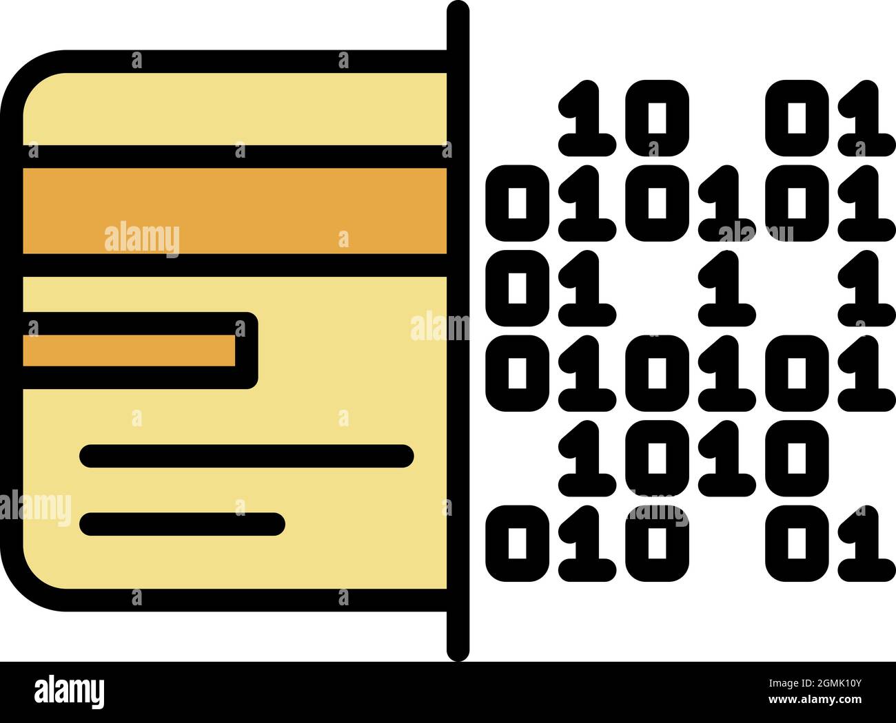 Malicious code on hard drive icon. Outline malicious code on hard drive vector icon color flat isolated Stock Vector