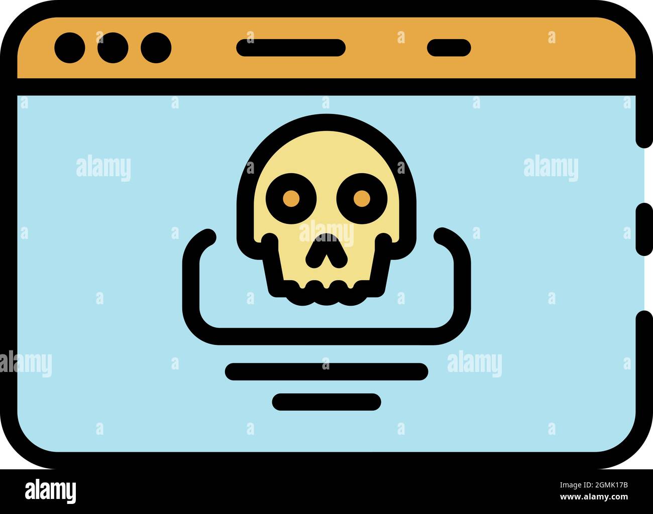 Hacking alert icon. Outline hacking alert vector icon color flat ...
