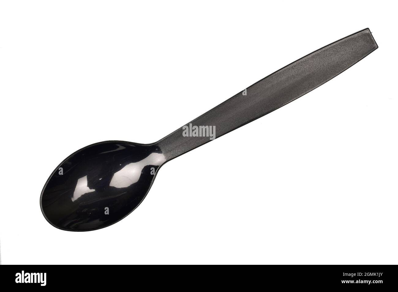 Disposable Plastic Spoon Isolated on White Background with Clipping Path Stock Photo