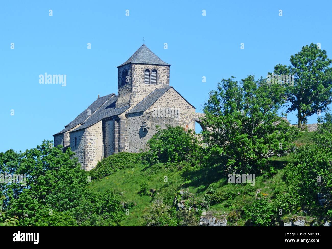 The Saint-Géraud church of Dauzat-sur-Vodable, Puy-de-Dome, Auvergne-Rhone-Alpes, Massif-Central, France Stock Photo