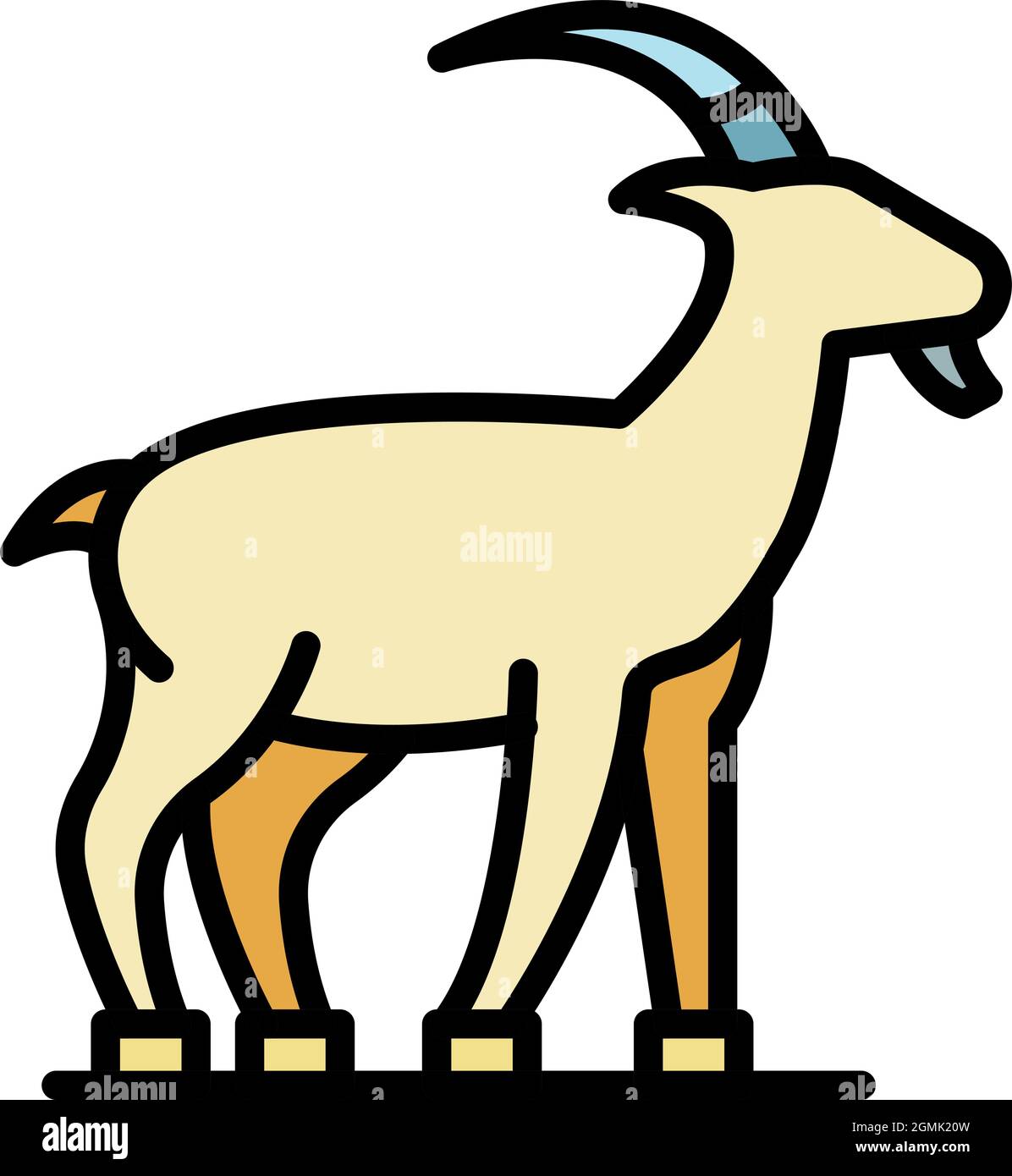 Goat icon. Outline goat vector icon color flat isolated Stock Vector ...