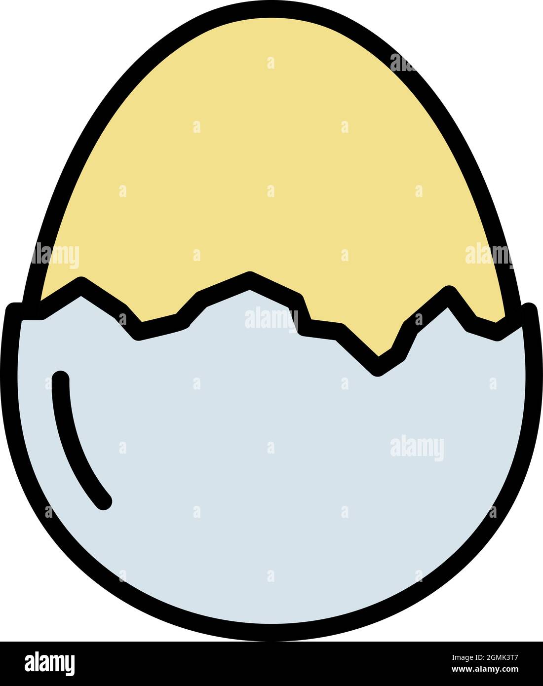Eggshell icon. Outline eggshell vector icon color flat isolated Stock ...