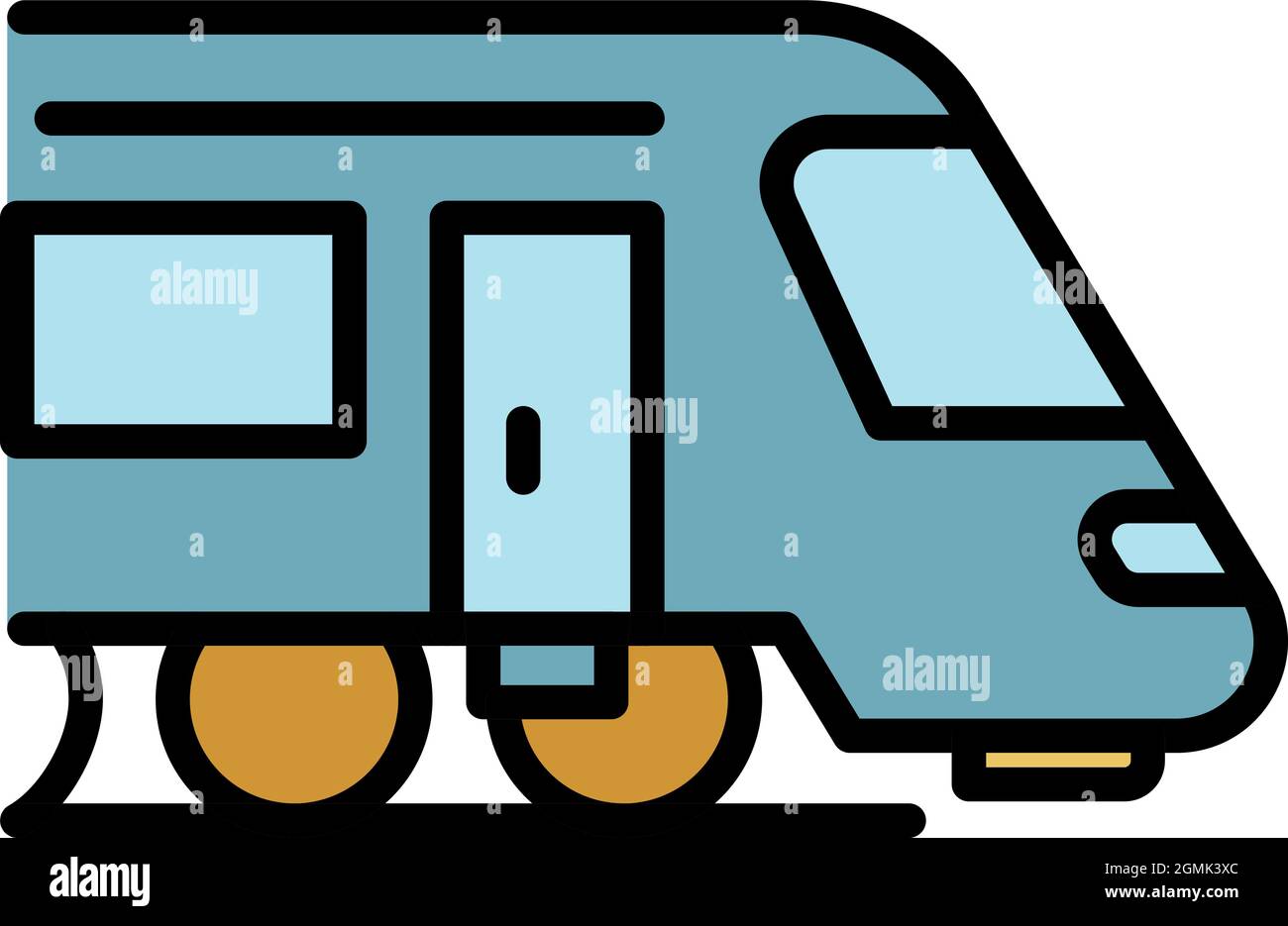 Train head icon. Outline train head vector icon color flat isolated Stock Vector