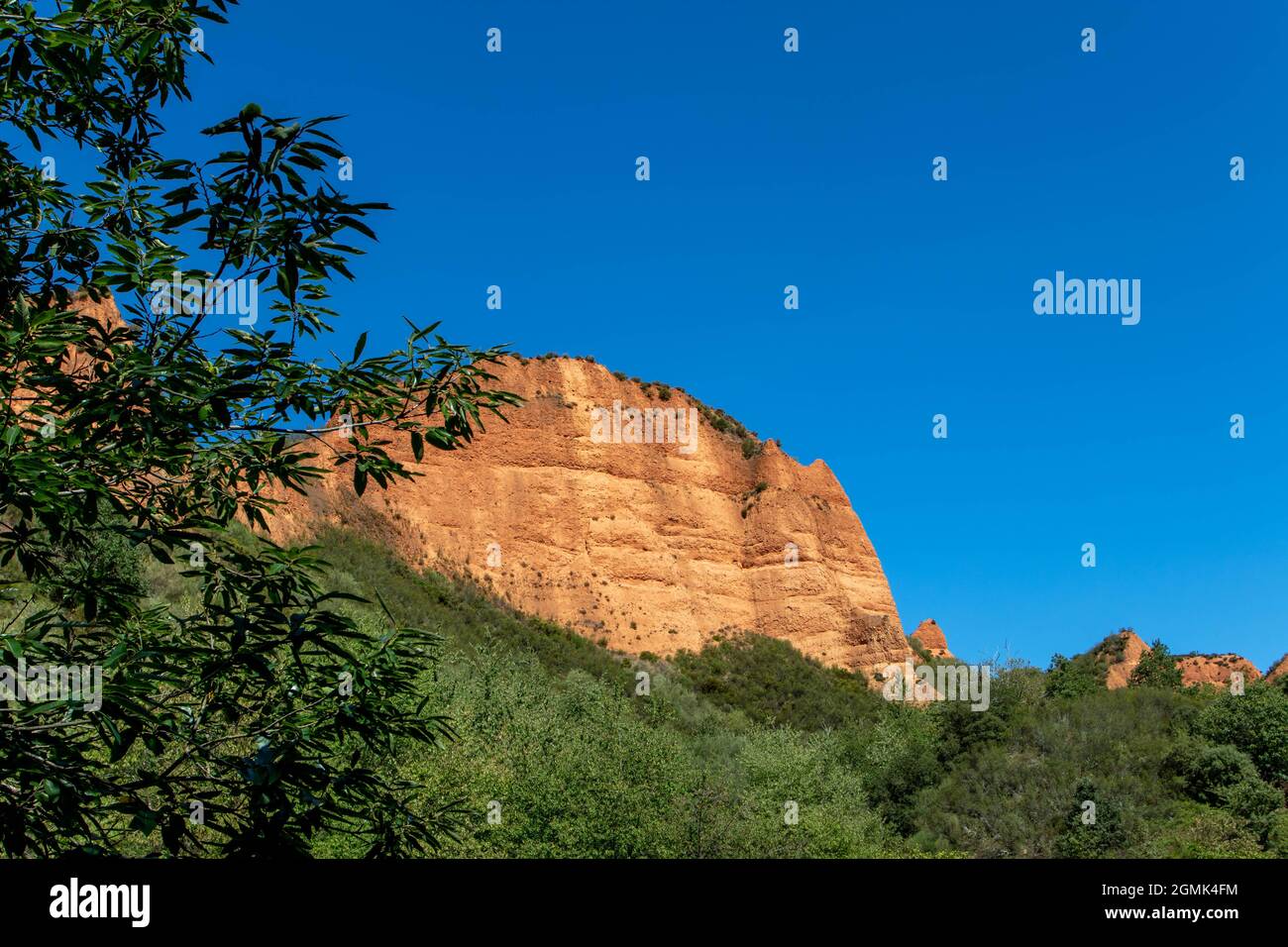 Bright mountains at the Las Medulas historic gold mining site near the town of Ponferrada in the province of Leon, Castile and Leon, Spain. Stock Photo