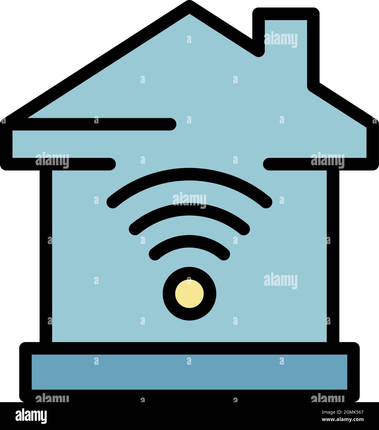 Smart home wifi icon. Outline smart home wifi vector icon color flat ...