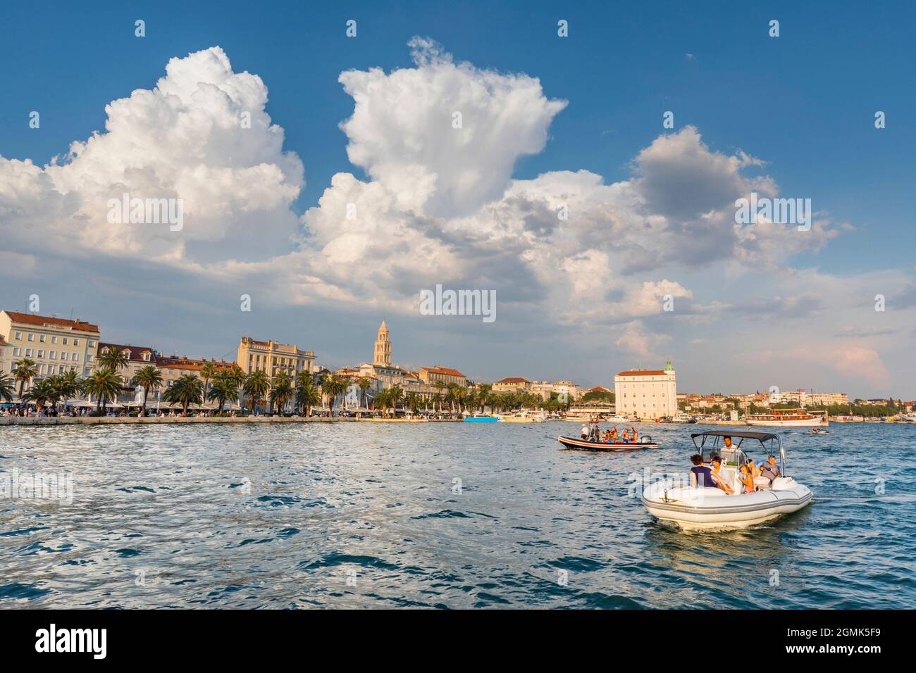 Split town with clouds in the sky Stock Photo