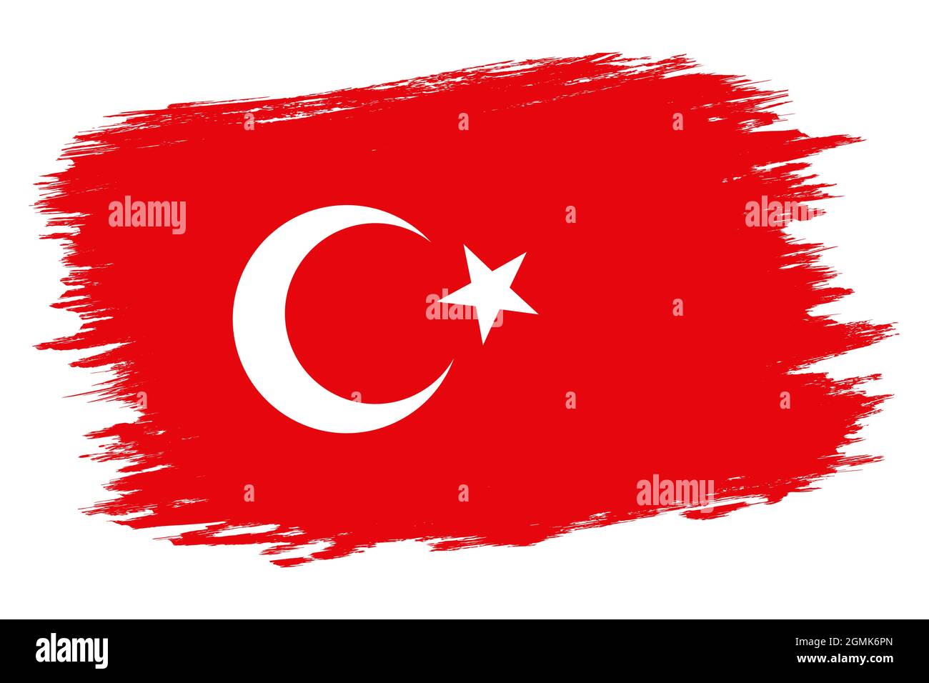 Vector vintage Turkish flag. Drawing flag of Turkey in grunge style. Stock Vector