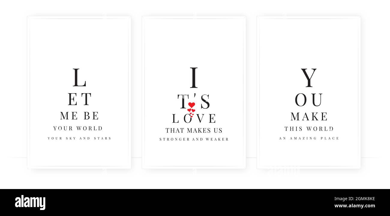 Scandinavian minimalist wording poster design in three pieces. Nordic ...