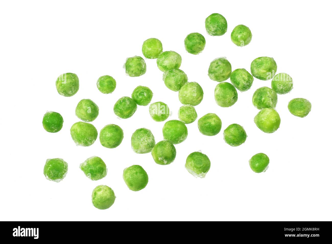 Frosted Peas Isolated on White Background with Clipping Path Stock Photo