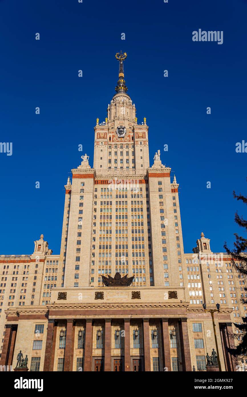 The Main building of Lomonosov Moscow State University on Sparrow Hills ...