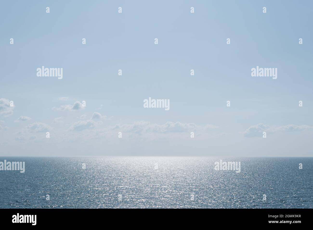 Natural background with minimalist sea and sky views in gentle blue Stock Photo
