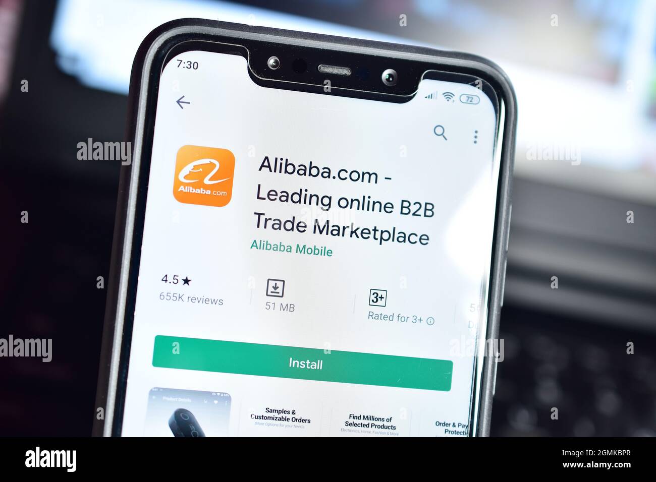 New Delhi, India - February 10, 2020: Alibaba Ecommerce Application on Smartphone Stock Photo