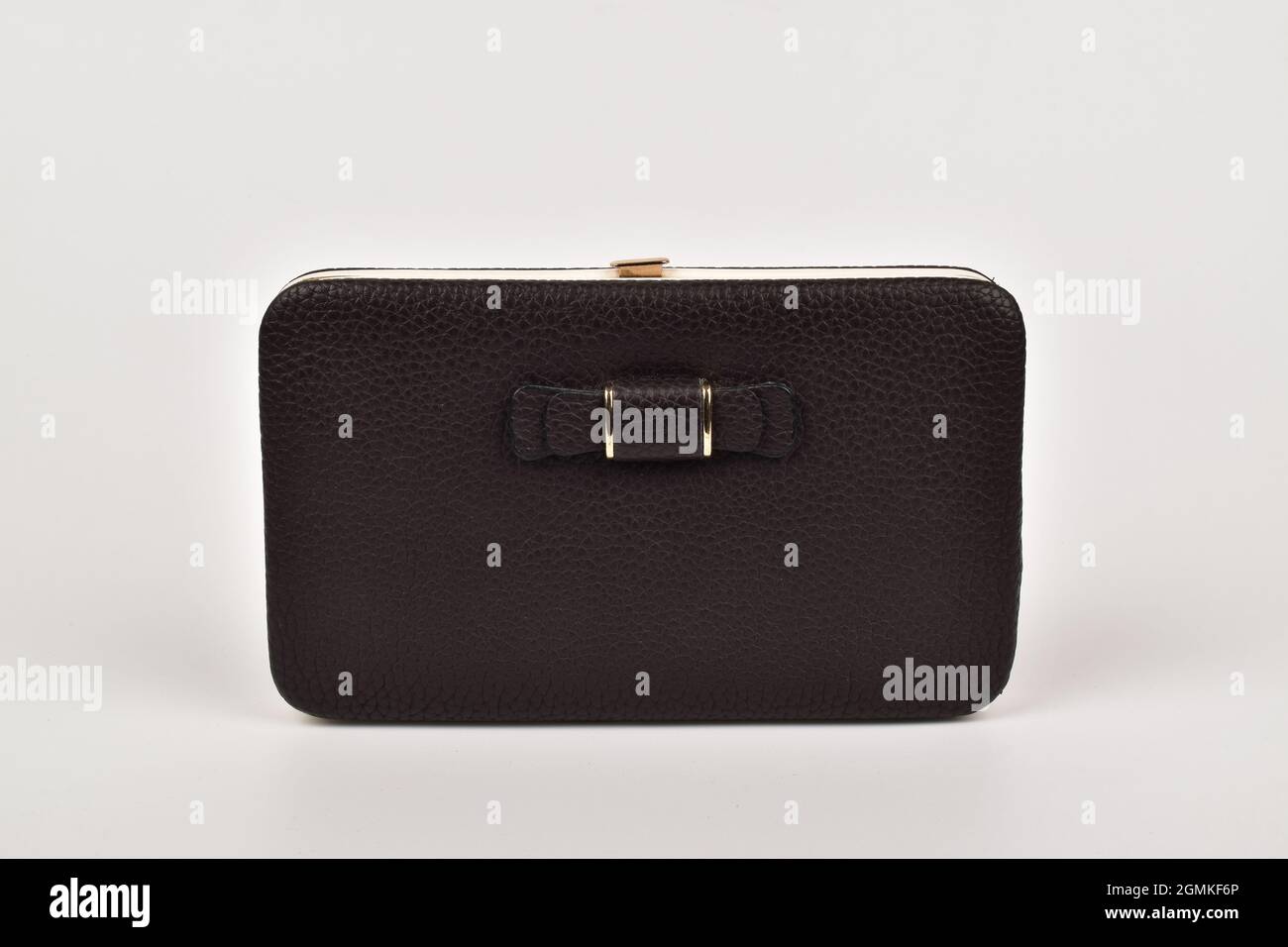 Black clutch Bag Isolated on White Background Stock Photo