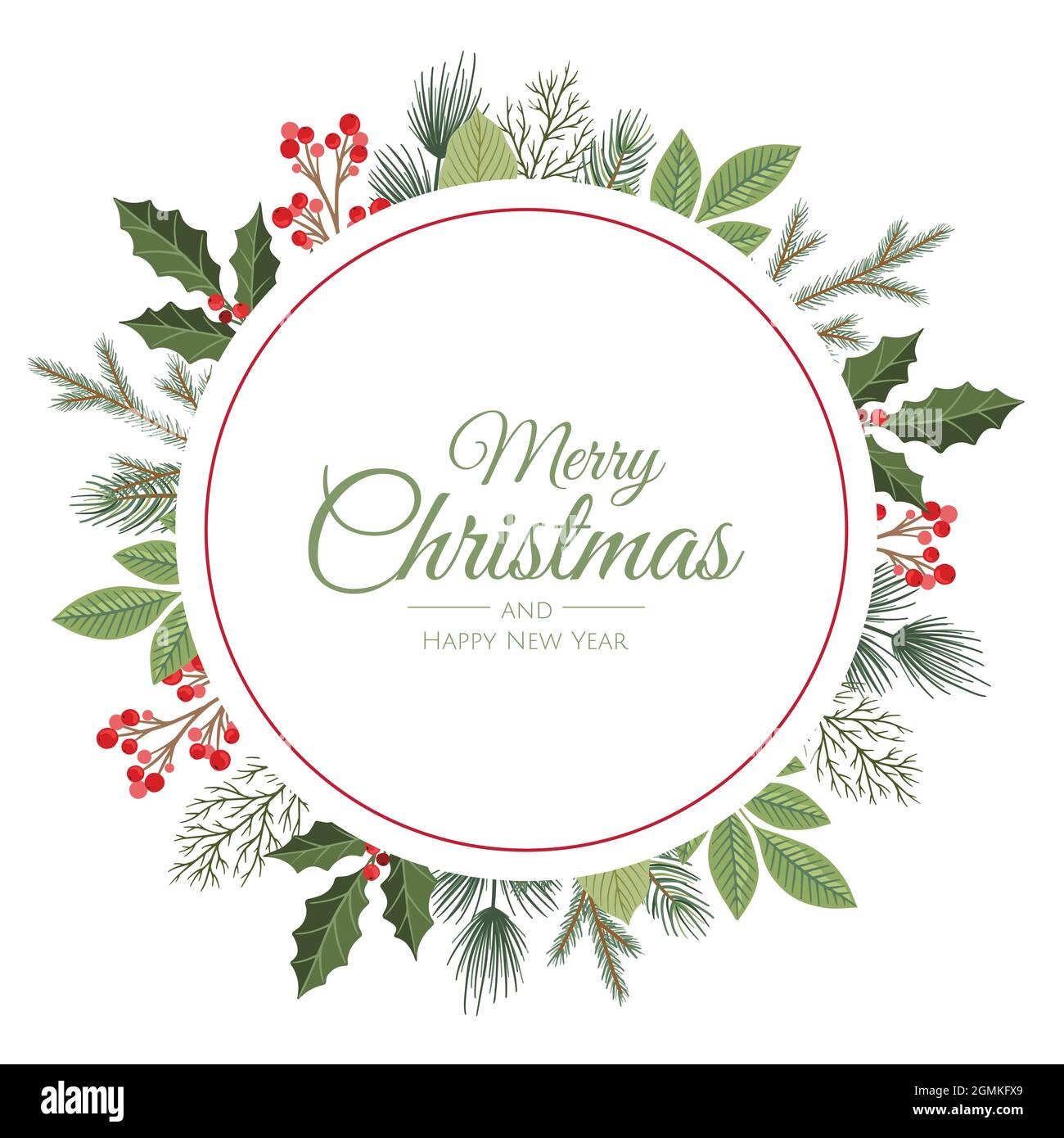 Winter holiday background. Border with Christmas tree branches and ...