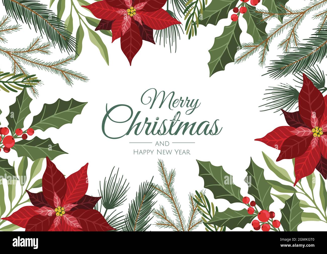 Winter holiday background. Border with Christmas tree branches and ...