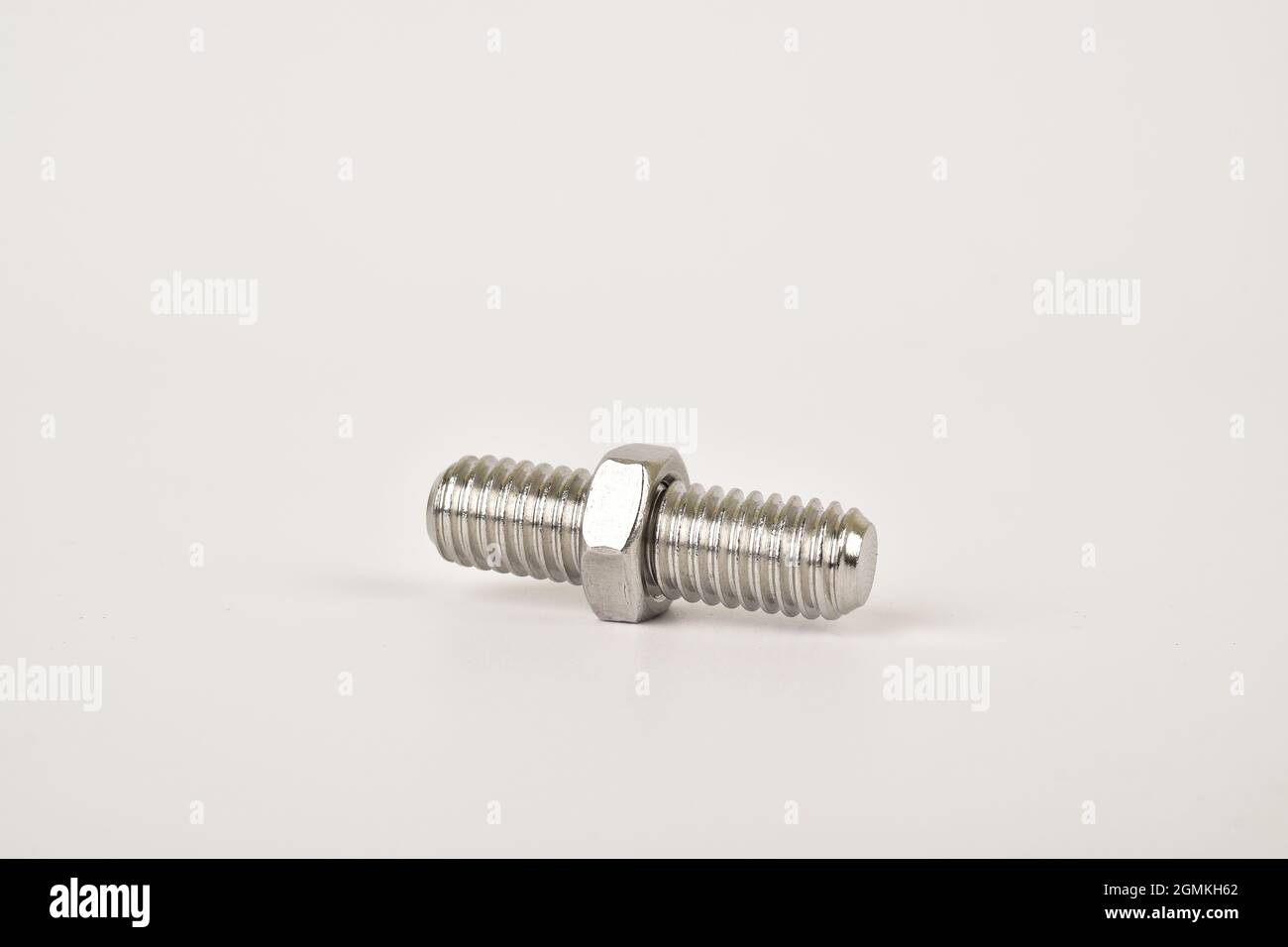 Double Ended Screw Isolated on White Background Stock Photo Alamy
