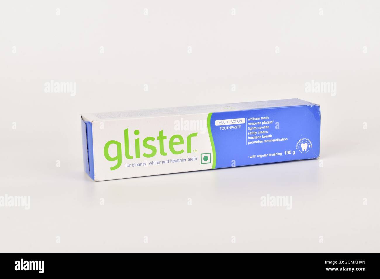 New Delhi, India - february 20, 2020: amway glister toothpaste isolated on white background Stock Photo