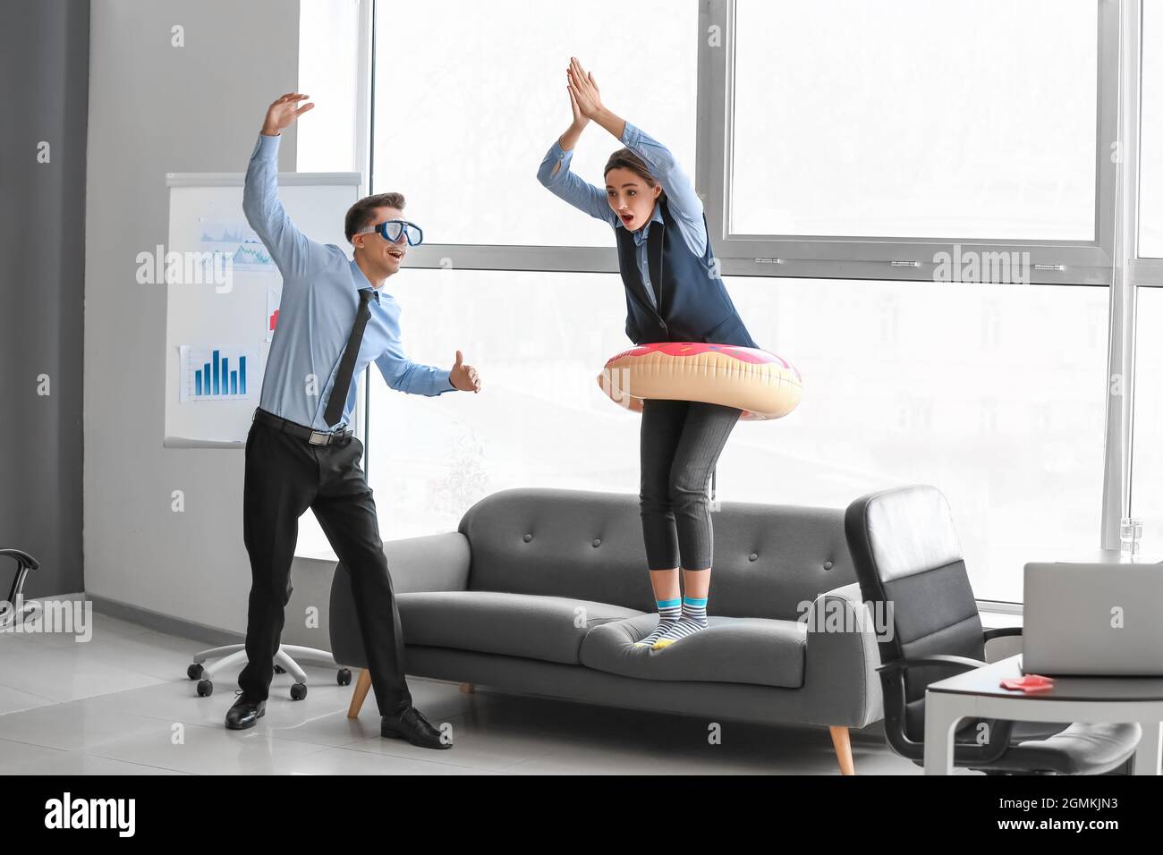 Dancing employee man colleagues hi-res stock photography and images - Alamy