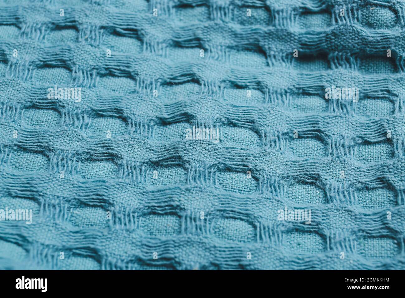 Texture of blue knitted fabric as background, closeup Stock Photo - Alamy