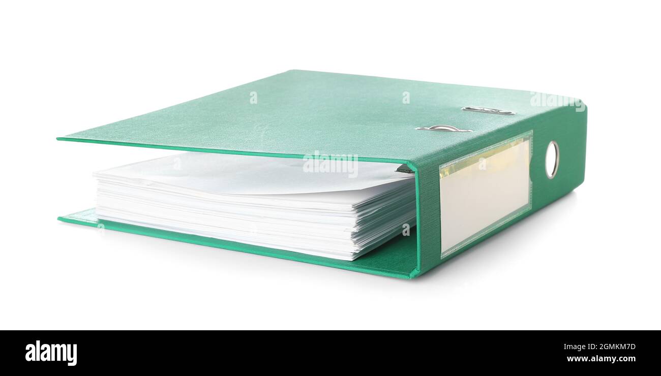 Office folder on white background Stock Photo - Alamy